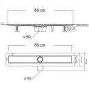 Душевой трап (лоток) Vincea Optima-S SAY.603.80.S.U 80 см, с решеткой, под плитку