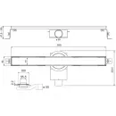 Душевой трап (лоток) Plumberia Selection Linear PSL60MT 60 см, с решеткой, 2 в 1 под плитку, нержавеющая сталь