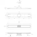 Душевой трап (лоток) BelBagno Luce BB-LD-LUCE-60-NERO 53,96 см, с решеткой, 2 в 1 под плитку, черный матовый