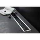 Душевой трап (лоток) Pestan Confluo Premium Black Glass Line 13000293 65 см, с решеткой, щелевой, матовый хром/черный глянец