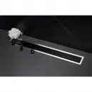 Душевой трап (лоток) Pestan Confluo Premium Black Glass Line 13000293 65 см, с решеткой, щелевой, матовый хром/черный глянец