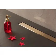 Душевой трап (лоток) Pestan Confluo Frameless Gold Line 13701225 95 см, с решеткой, 2 в 1 под плитку, золотой