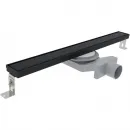 Душевой трап (лоток) Plumberia Selection Linear PSL70NO 70 см, с решеткой, 2 в 1 под плитку, черный матовый