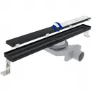 Душевой трап (лоток) Plumberia Selection Linear PSL70NO 70 см, с решеткой, 2 в 1 под плитку, черный матовый