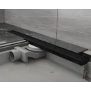 Душевой трап (лоток) Plumberia Selection Linear PSL70NO 70 см, с решеткой, 2 в 1 под плитку, черный матовый