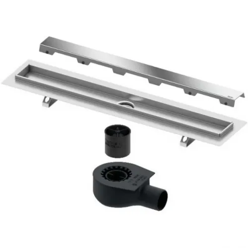 Душевой трап (лоток) Tece TECEdrainline steel II 600900 + 650000 + 660016 + 600982 84,3 см, с решеткой, щелевой, хром