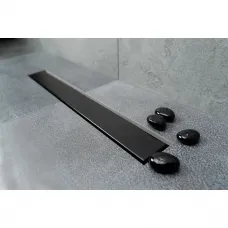 Душевой трап (лоток) Pestan Confluo Frameless Black Matte Line 13701318 45 см, с решеткой, 2 в 1 под плитку, черный матовый