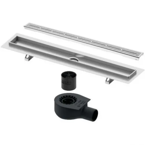 Душевой трап (лоток) Tece TECEdrainline quadratum 600900 + 650000 + 660016 + 600951 84,3 см, с решеткой, перфорированный, нержавеющая сталь