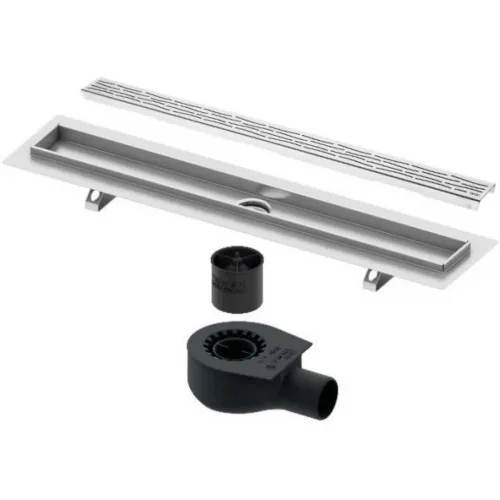 Душевой трап (лоток) Tece TECEdrainline organic 600900 + 650000 + 660016 + 600961 84,3 см, с решеткой, перфорированный, нержавеющая сталь