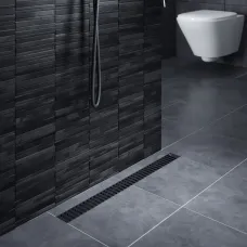 Душевой трап (лоток) Timo Drain System Lines DS230106/03 60 см, с решеткой, перфорированный, черный матовый