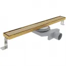 Душевой трап (лоток) Plumberia Selection Linear PSL90OB 90 см, с решеткой, 2 в 1 под плитку, золотой матовый