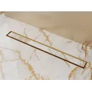 Душевой трап (лоток) Plumberia Selection Linear PSL90OB 90 см, с решеткой, 2 в 1 под плитку, золотой матовый