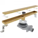 Душевой трап (лоток) Plumberia Selection Linear PSL90OB 90 см, с решеткой, 2 в 1 под плитку, золотой матовый