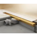 Душевой трап (лоток) Plumberia Selection Linear PSL90OB 90 см, с решеткой, 2 в 1 под плитку, золотой матовый