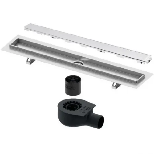 Душевой трап (лоток) Tece TECEdrainline glass 600900 + 650000 + 660016 + 600991 84,3 см, с решеткой, щелевой, белый