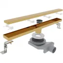 Душевой трап (лоток) Plumberia Selection Linear PSL90OR 90 см, с решеткой, 2 в 1 под плитку, золотой