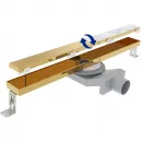 Душевой трап (лоток) Plumberia Selection Linear PSL90OR 90 см, с решеткой, 2 в 1 под плитку, золотой