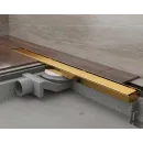 Душевой трап (лоток) Plumberia Selection Linear PSL90OR 90 см, с решеткой, 2 в 1 под плитку, золотой