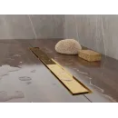 Душевой трап (лоток) Plumberia Selection Linear PSL90OR 90 см, с решеткой, 2 в 1 под плитку, золотой