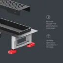 Душевой трап (лоток) Am.Pm MasterFlow W01SC-P11-040-01BM 39,35 см, с решеткой, перфорированный, черный матовый