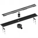 Душевой трап (лоток) Timo Drain System Lines DS230107/03 70 см, с решеткой, перфорированный, черный матовый