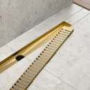 Душевой трап (лоток) Timo Drain System Lines DS230107/17 70 см, с решеткой, перфорированный, золотой матовый