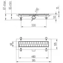 Душевой трап (лоток) Paini Medium CH450MC 45 см, с решеткой, перфорированный, черный матовый