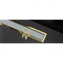 Душевой трап (лоток) Pestan Confluo Premium White Glass Gold Line 13100120 45 см, с решеткой, щелевой, белый глянец/золотой