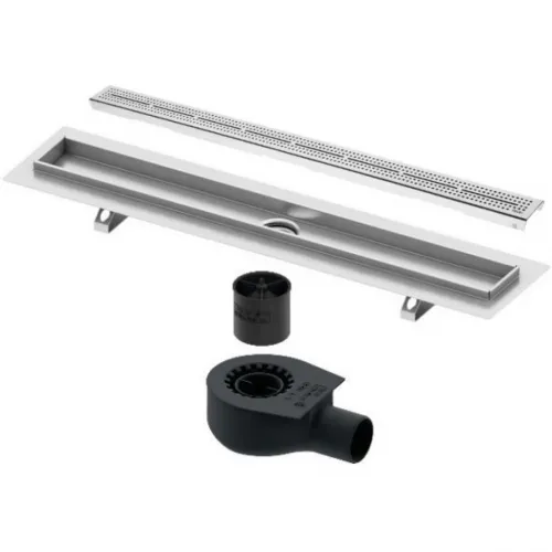 Душевой трап (лоток) Tece TECEdrainline quadratum 601000 + 650000 + 660016 + 601050 94,3 см, с решеткой, перфорированный, хром