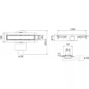 Душевой трап (лоток) Plumberia Selection Modular PSM120NO 120 см, с решеткой, 2 в 1 под плитку, черный матовый