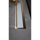 Душевой трап (лоток) Pestan Confluo Premium White Glass Gold Line 13100122 65 см, с решеткой, щелевой, белый глянец/золотой