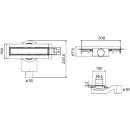 Душевой трап (лоток) Plumberia Selection Modular PSM50MT 50 см, с решеткой, 2 в 1 под плитку, нержавеющая сталь