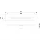 Душевой трап (лоток) Boheme B&T Infinity 981-80-GM 80 см, с решеткой, щелевой, графит матовый