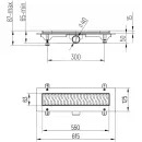 Душевой трап (лоток) Paini Harmony CH550HN 55 см, с решеткой, перфорированный, хром