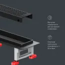 Душевой трап (лоток) Am.Pm MasterFlow W01SC-P11-070-01BM 69,35 см, с решеткой, перфорированный, черный матовый