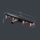 Душевой трап (лоток) Am.Pm MasterFlow W01SC-P11-070-01BM 69,35 см, с решеткой, перфорированный, черный матовый