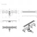 Душевой трап (лоток) Am.Pm MasterFlow W01SC-P11-070-01BM 69,35 см, с решеткой, перфорированный, черный матовый