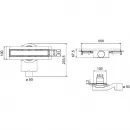 Душевой трап (лоток) Plumberia Selection Modular PSM60NO 60 см, с решеткой, 2 в 1 под плитку, черный матовый