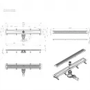 Душевой трап (лоток) Am.Pm MasterFlow W01SC-P11-080-01SB 79,35 см, с решеткой, перфорированный, матовый хром