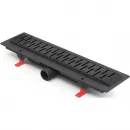 Душевой трап (лоток) Paini Medium CH550MC 55 см, с решеткой, перфорированный, черный матовый