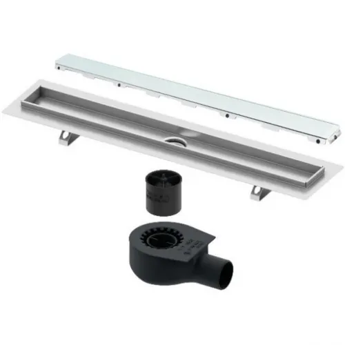 Душевой трап (лоток) Tece TECEdrainline glass 601000 + 650000 + 660016 + 601090 94,3 см, с решеткой, щелевой, зеленый