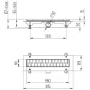 Душевой трап (лоток) Paini Medium CH550MN 55 см, с решеткой, перфорированный, хром