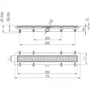 Душевой трап (лоток) Paini Harmony CH650H 65 см, с решеткой, перфорированный, хром
