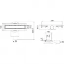 Душевой трап (лоток) Plumberia Selection Modular PSM80MT 80 см, с решеткой, 2 в 1 под плитку, нержавеющая сталь