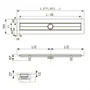 Душевой трап (лоток) Tece TECEdrainline steel II 640726 65 см, с решеткой, щелевой, нержавеющая сталь