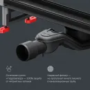Душевой трап (лоток) Am.Pm MasterFlow W01SC-U11-050-04BM 48,6 см, с решеткой, 2 в 1 под плитку, черный матовый