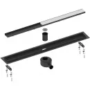 Душевой трап (лоток) Timo Drain System Plate DS230207/03 70 см, с решеткой, 2 в 1 под плитку, черный матовый