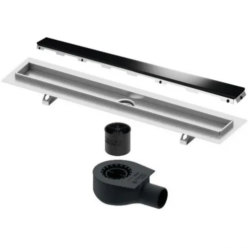 Душевой трап (лоток) Tece TECEdrainline glass 601000 + 650000 + 660016 + 601092 94,3 см, с решеткой, щелевой, черный