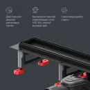 Душевой трап (лоток) Am.Pm MasterFlow W01SC-U11-060-04BM 58,6 см, с решеткой, 2 в 1 под плитку, черный матовый