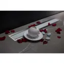 Душевой трап (лоток) Pestan Confluo Confluo Premium White Glass Line 13000352 95 см, с решеткой, щелевой, матовый хром/белый глянец